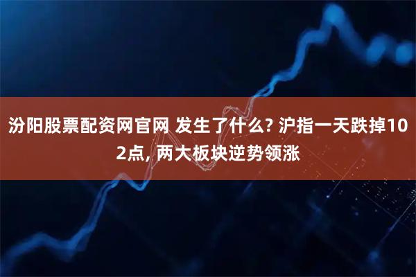 汾阳股票配资网官网 发生了什么? 沪指一天跌掉102点, 两大板块逆势领涨